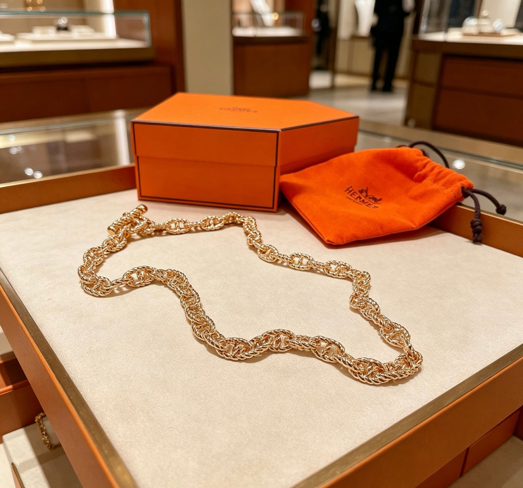 Hermès Silver-Tone Long Large Anchor-Link Necklace - album image 2