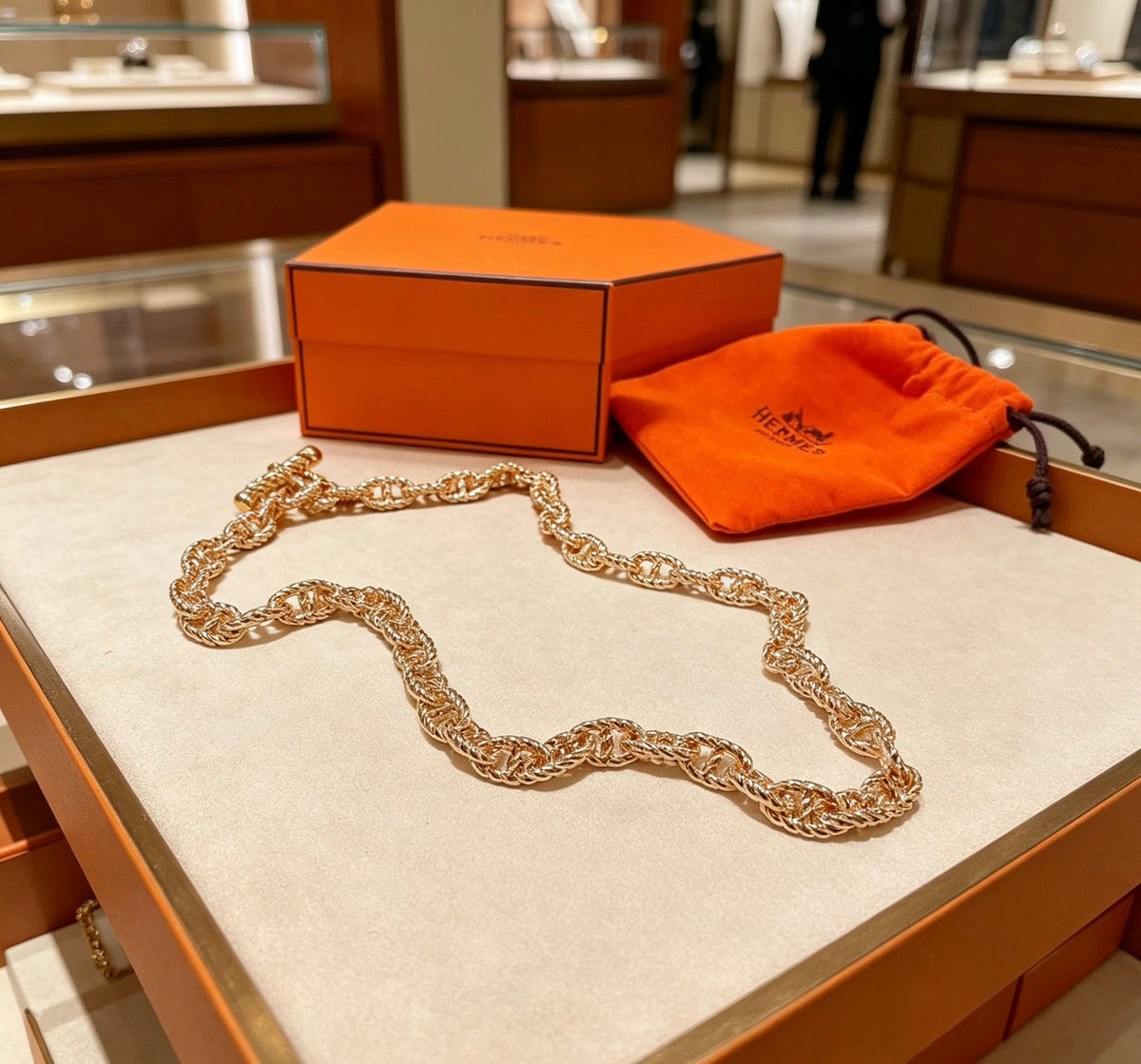 Hermès Silver-Tone Long Large Anchor-Link Necklace - album image 2