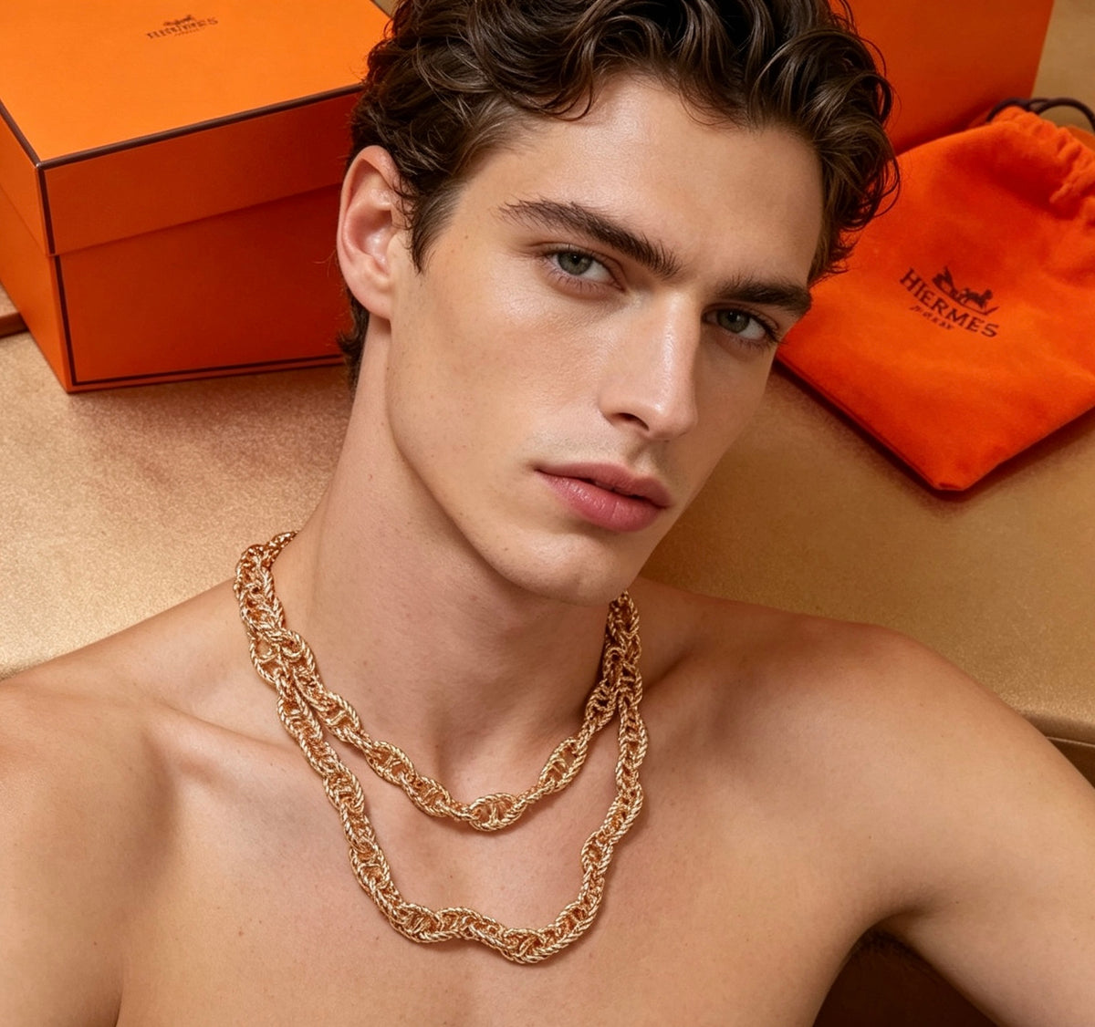 Hermès Silver-Tone Long Large Anchor-Link Necklace - album image 3