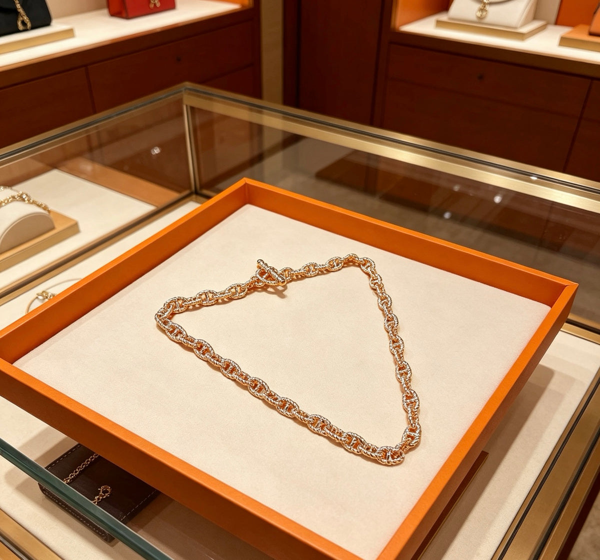Hermès Silver-Tone Long Large Anchor-Link Necklace - album image 6