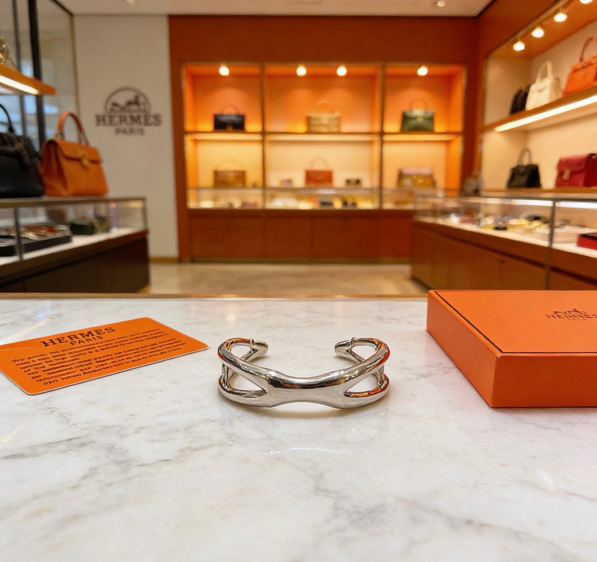 Hermès Silver-Tone Open Anchor Cuff Bangle - album image 4
