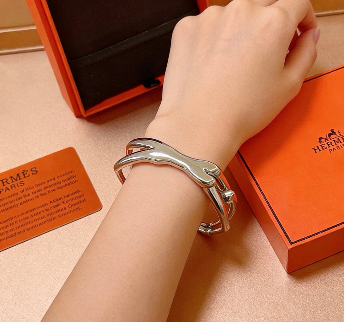 Hermès Silver-Tone Open Anchor Cuff Bangle - album image 6