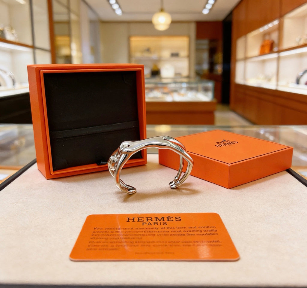 Hermès Silver-Tone Open Anchor Cuff Bangle - album image 2