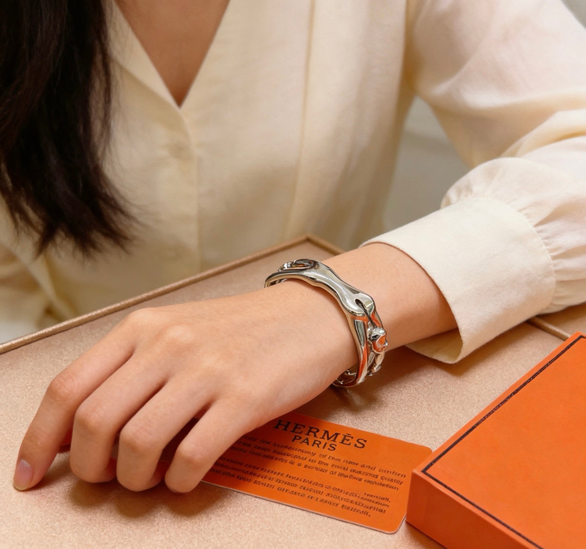 Hermès Silver-Tone Open Anchor Cuff Bangle - album image 9