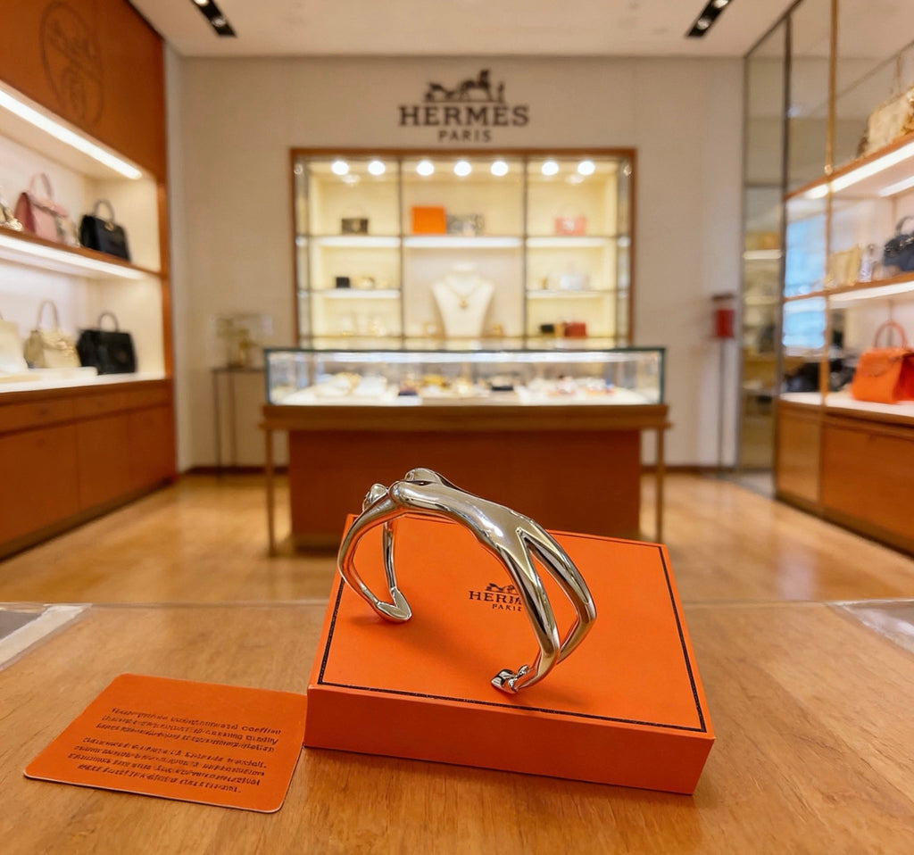 Hermès Silver-Tone Open Anchor Cuff Bangle - album image 5