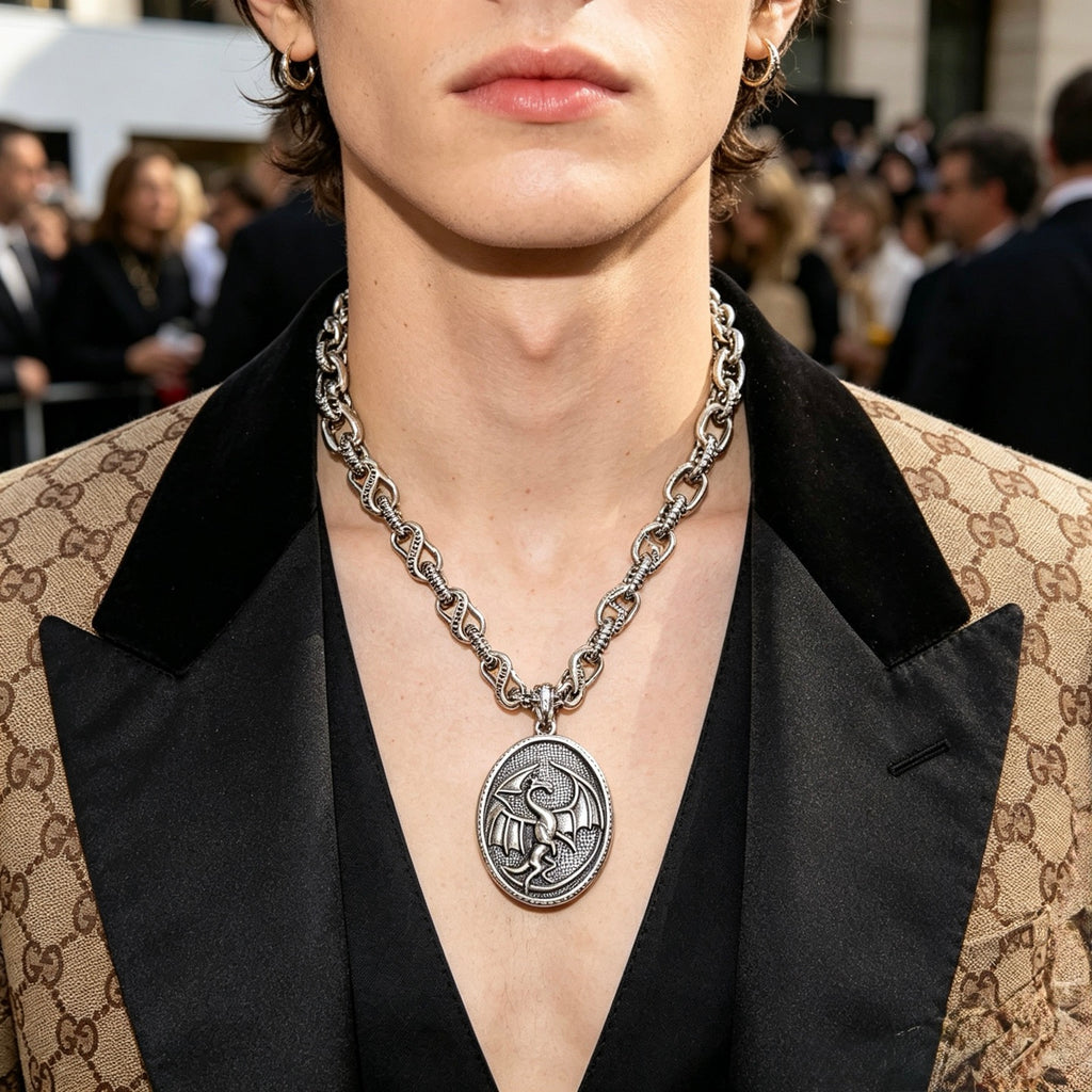 Gucci Anger Forest Interlocking G Antiqued Chain Necklace - album image 3