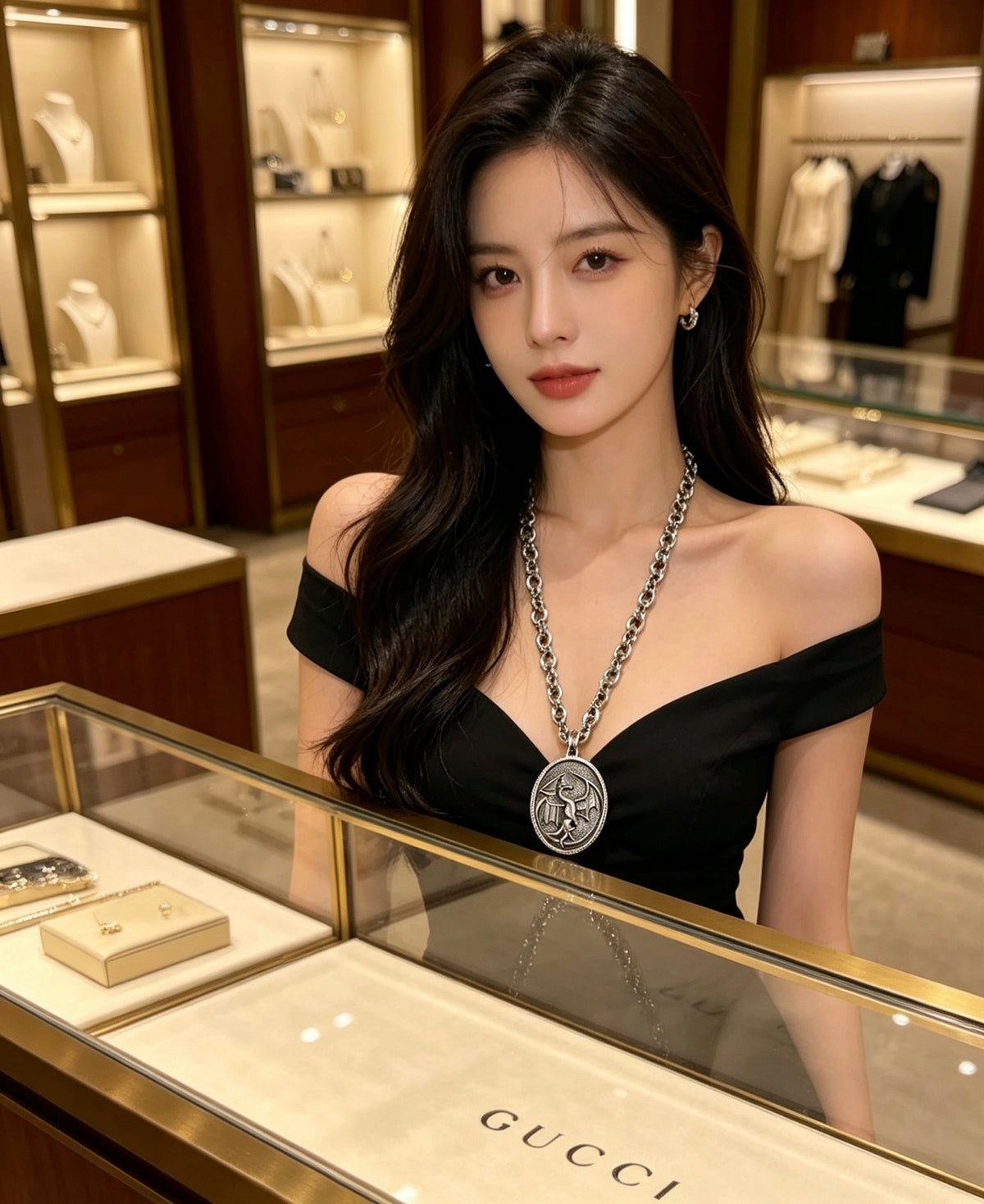 Gucci Anger Forest Interlocking G Antiqued Chain Necklace - album image 8