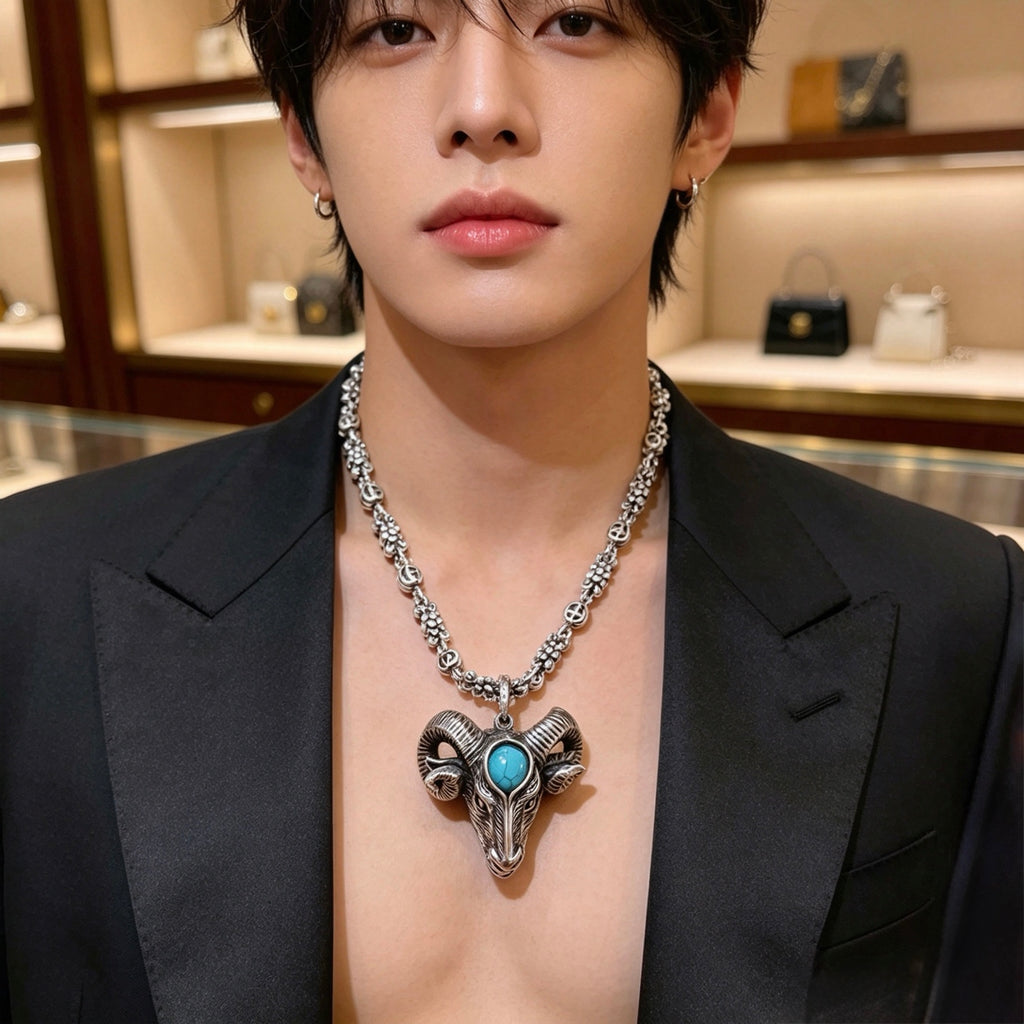 Gucci Anger Forest Interlocking G Pendant Antiqued Chain Necklace - album image 3