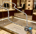 Gucci Anger Forest Interlocking G Pendant Antiqued Chain Necklace - album image 1