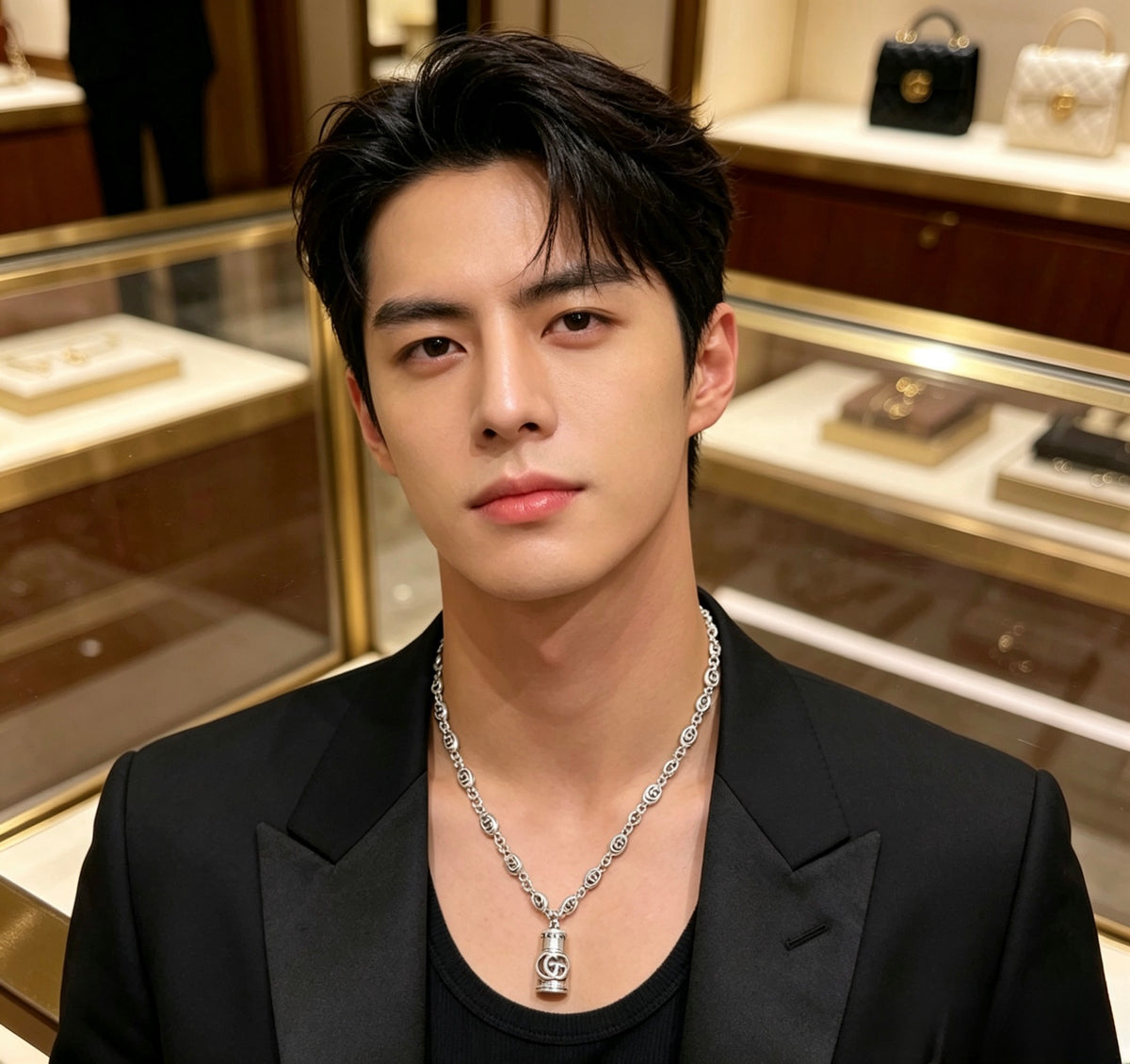 Gucci Anger Forest Interlocking G Antiqued Chain Necklace - album image 6