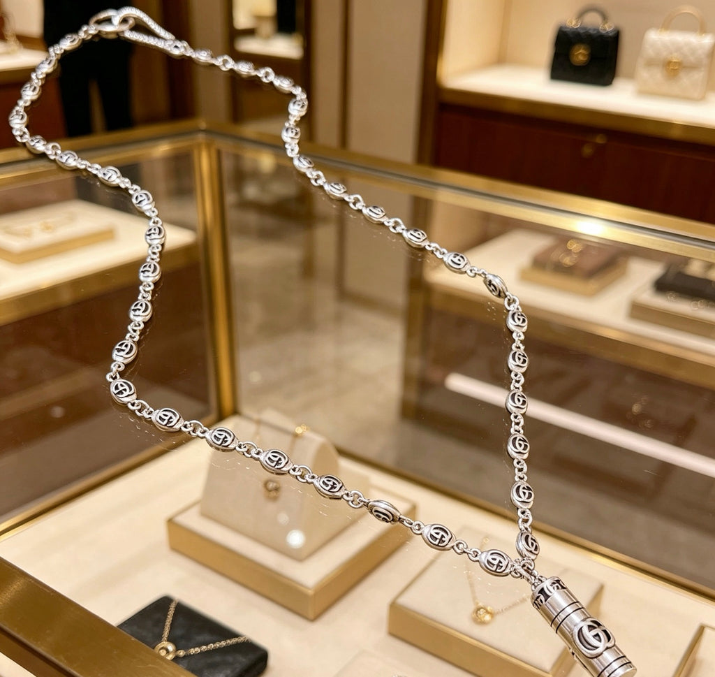 Gucci Anger Forest Interlocking G Antiqued Chain Necklace - album image 1