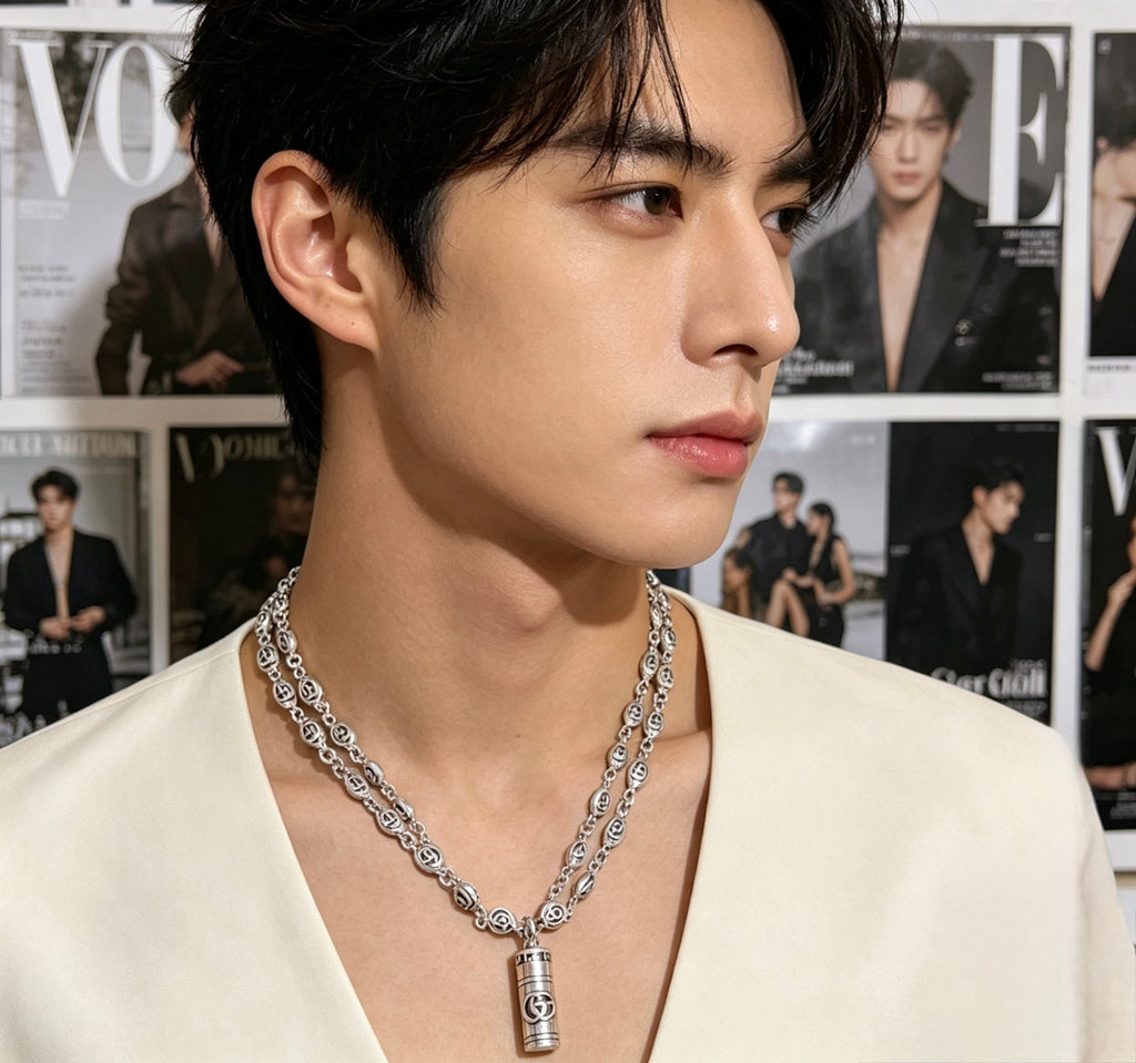 Gucci Anger Forest Interlocking G Antiqued Chain Necklace - album image 3