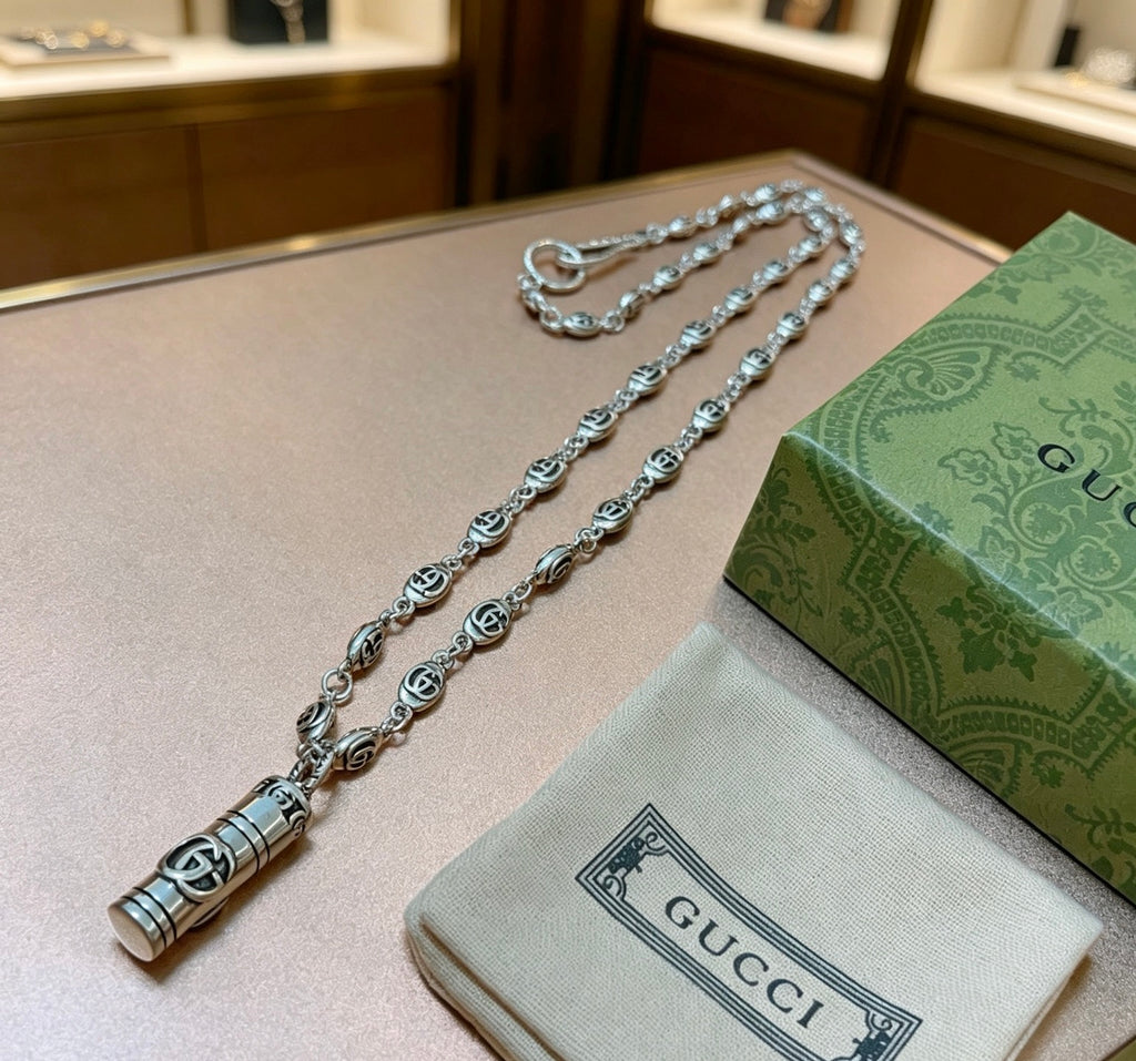 Gucci Anger Forest Interlocking G Antiqued Chain Necklace - album image 8