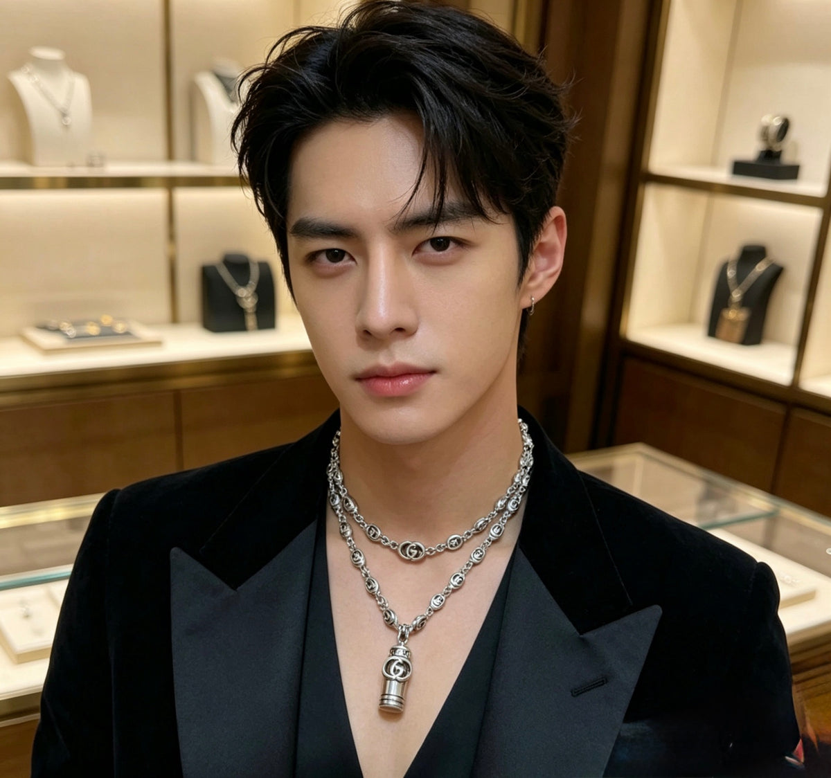 Gucci Anger Forest Interlocking G Antiqued Chain Necklace - album image 9