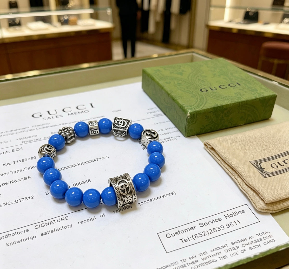 Gucci Anger Forest Interlocking G Stone Bead Antiqued Bracelet - album image 9