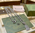 Gucci Anger Forest Interlocking G Antique Silver-Tone Silver-Tone Antiqued Chain Necklace - album image 1