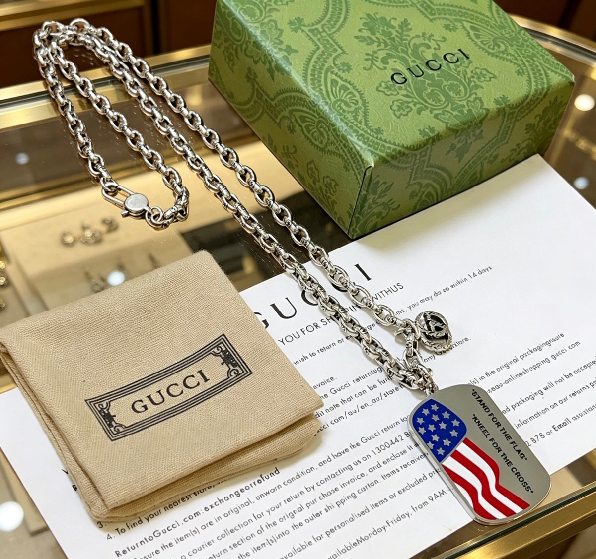 Gucci Anger Forest Interlocking G Antiqued Chain Necklace - album image 9