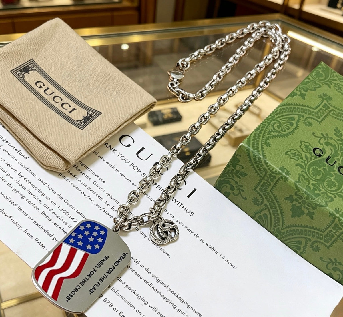 Gucci Anger Forest Interlocking G Antiqued Chain Necklace - album image 7