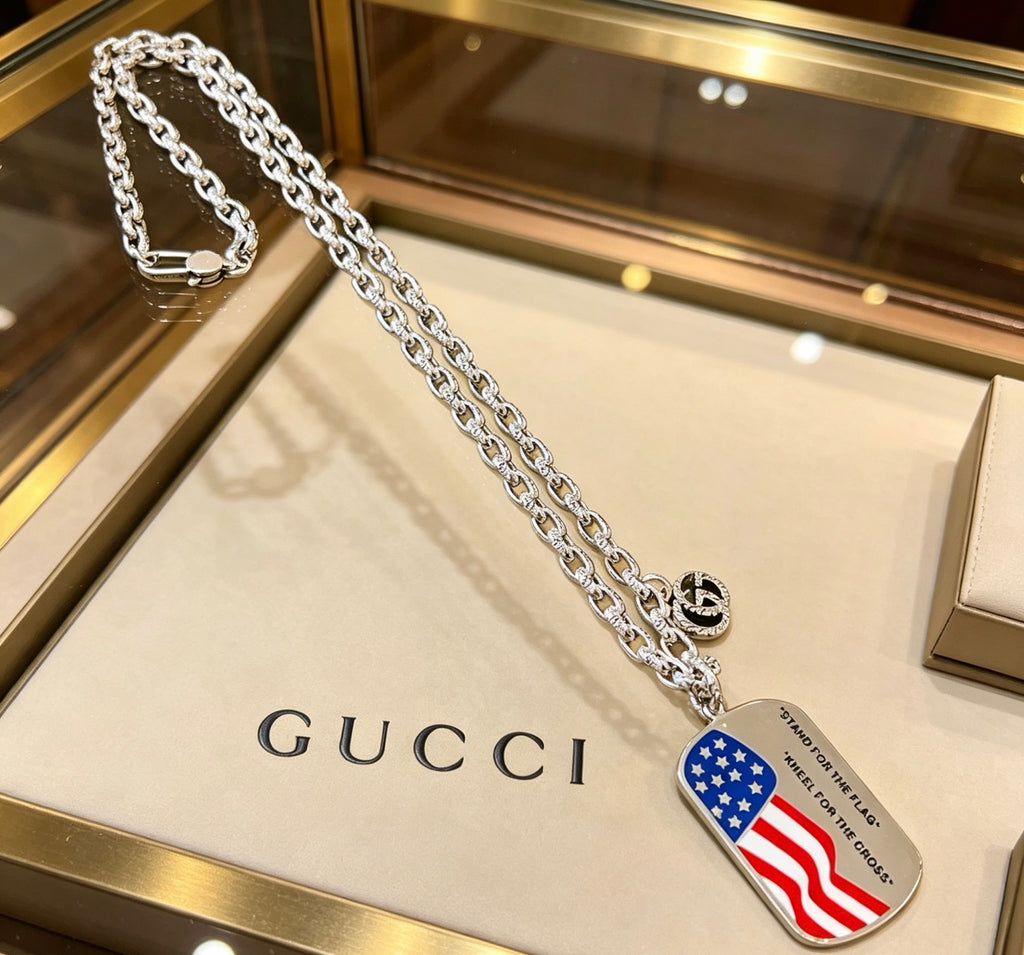 Gucci Anger Forest Interlocking G Antiqued Chain Necklace - album image 1