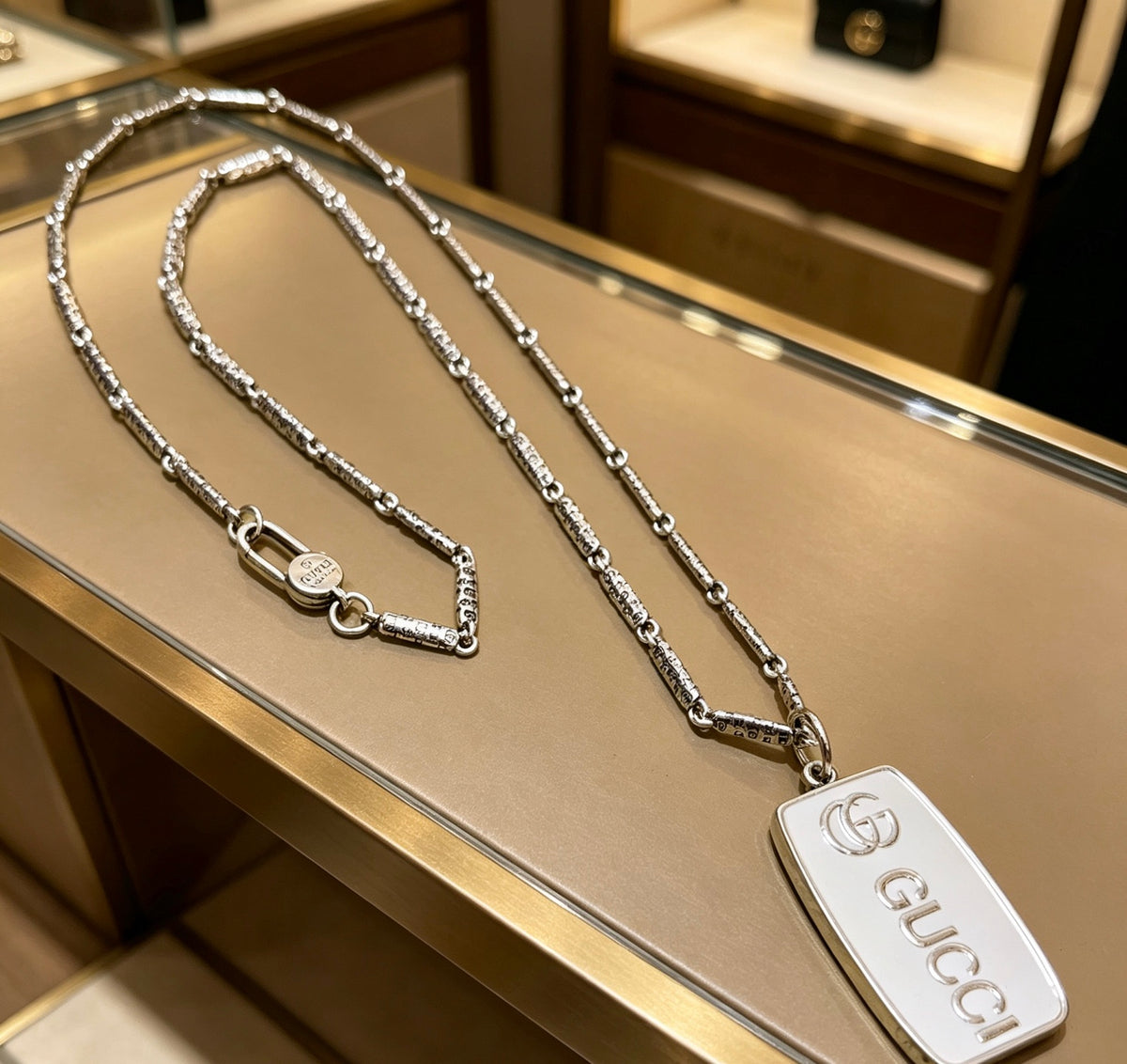 Gucci Anger Forest Interlocking G Antiqued Chain Necklace - album image 9