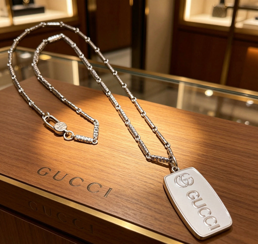Gucci Anger Forest Interlocking G Antiqued Chain Necklace - album image 1