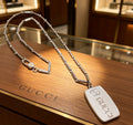 Gucci Anger Forest Interlocking G Antiqued Chain Necklace - album image 1