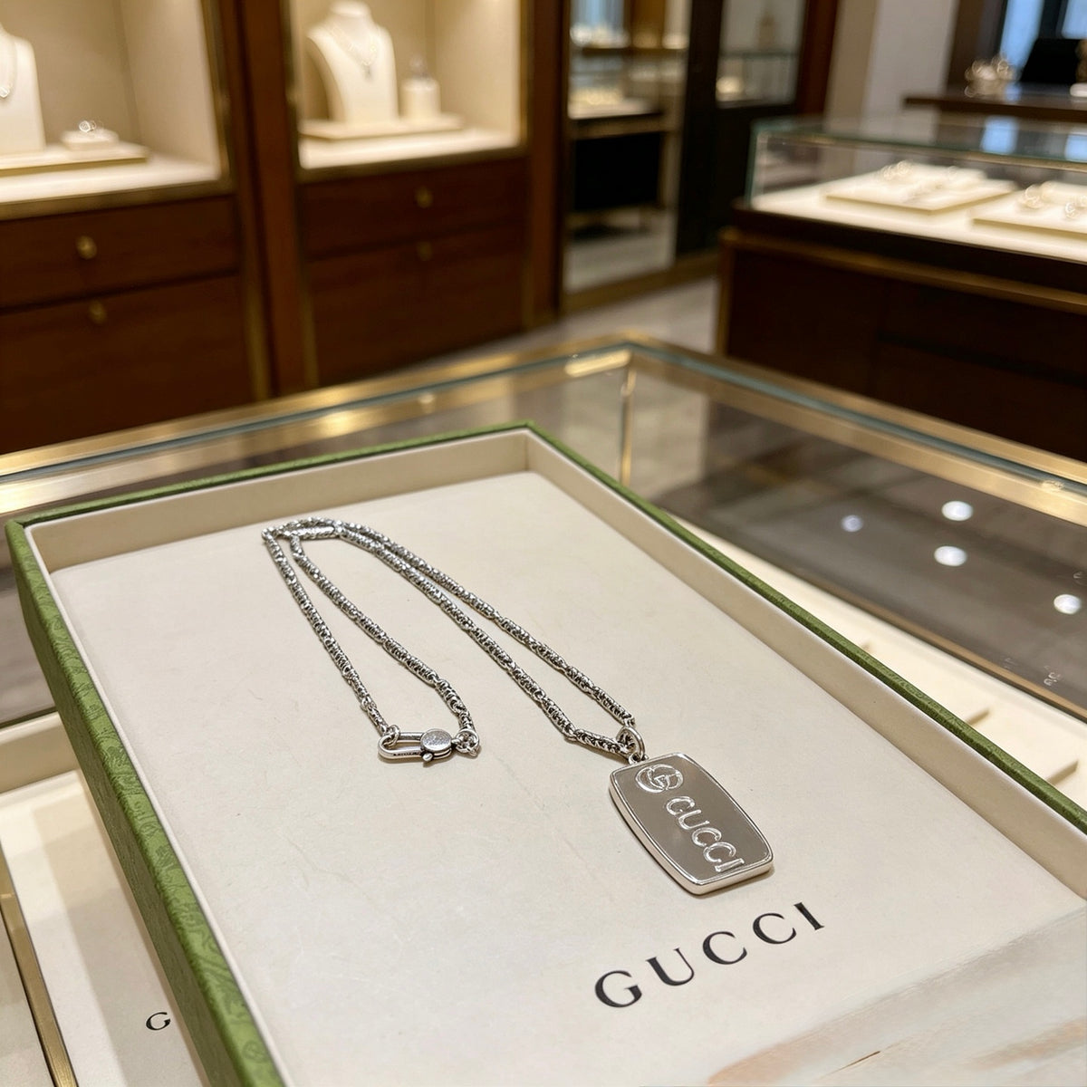 Gucci Anger Forest Interlocking G Antiqued Chain Necklace - album image 8