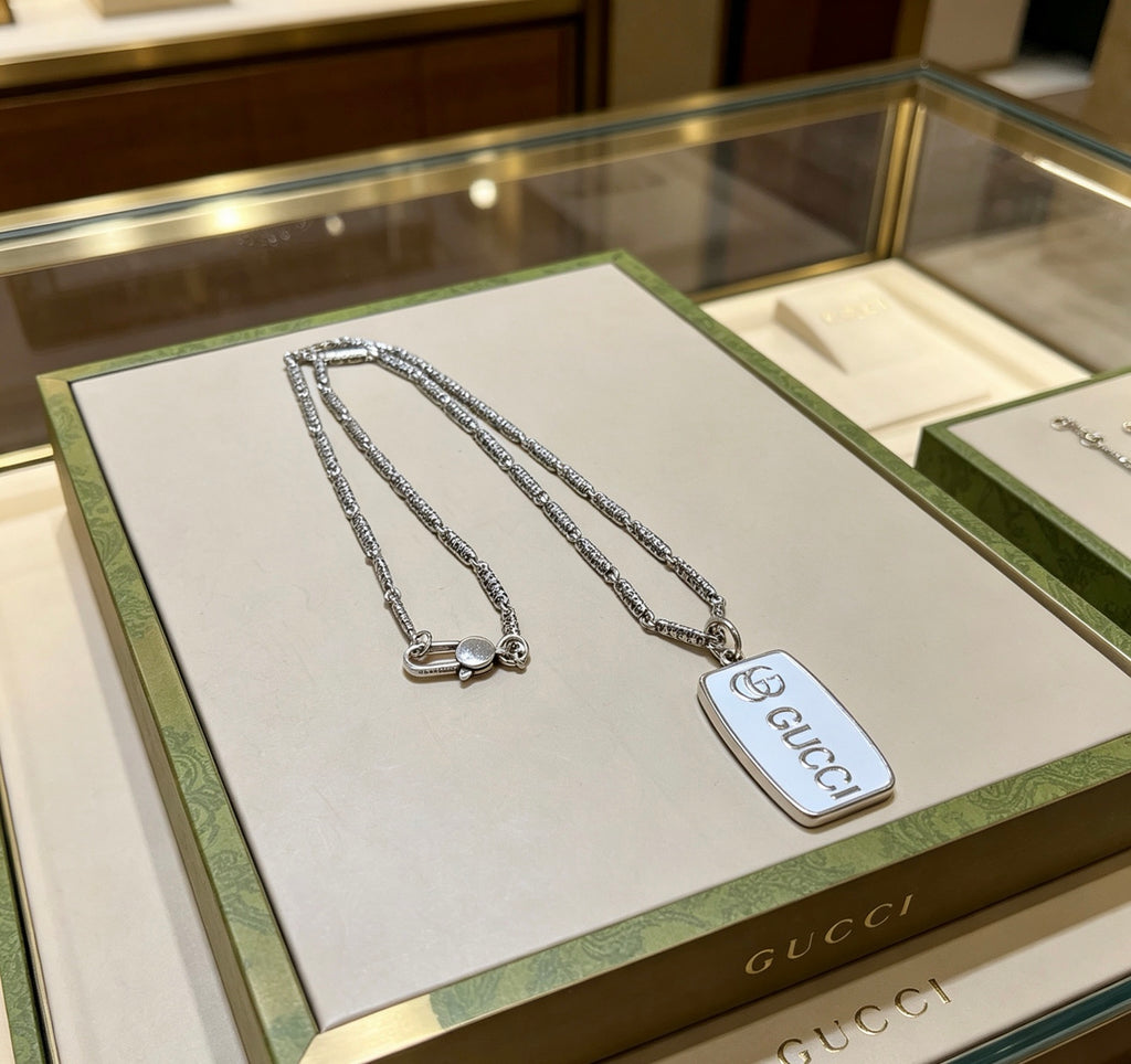 Gucci Anger Forest Interlocking G Antiqued Chain Necklace - album image 2