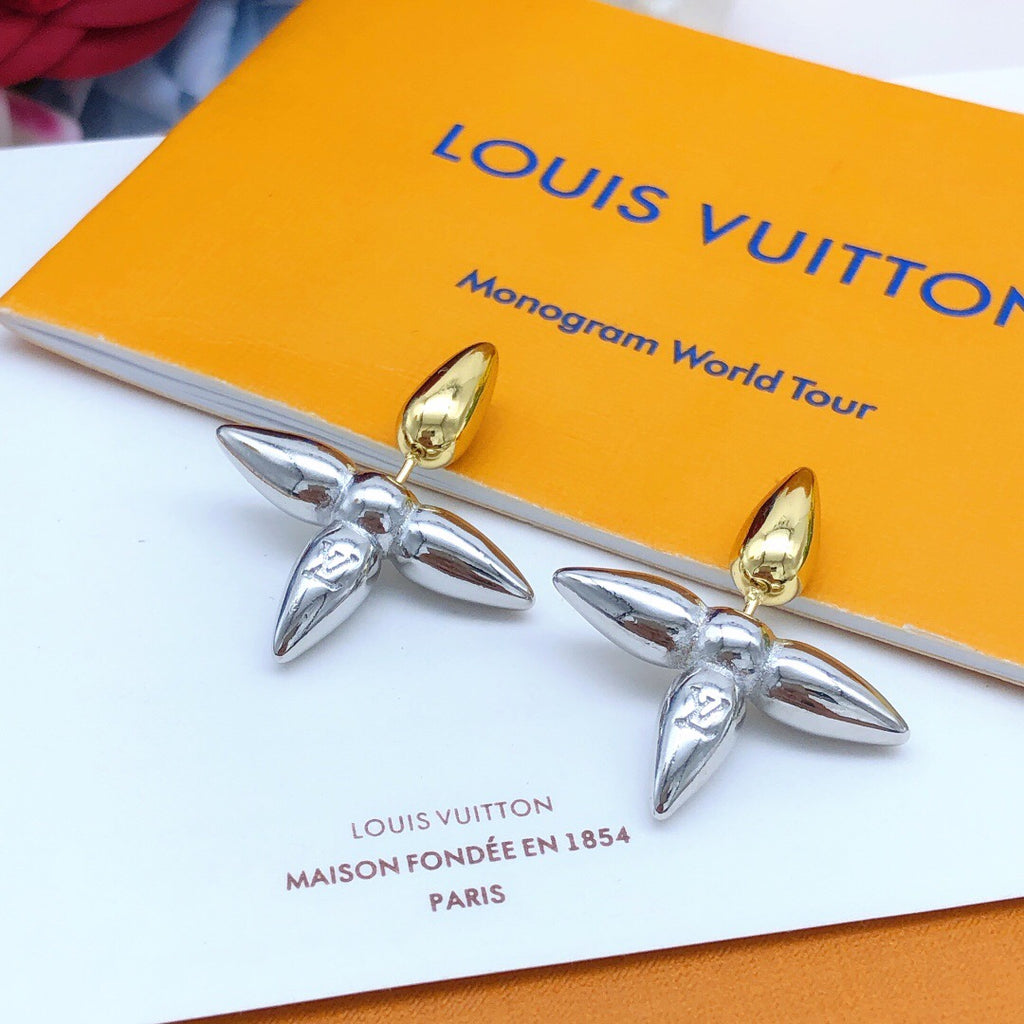 Louis Vuitton Two-Tone Monogram Polished Earrings - album image 1