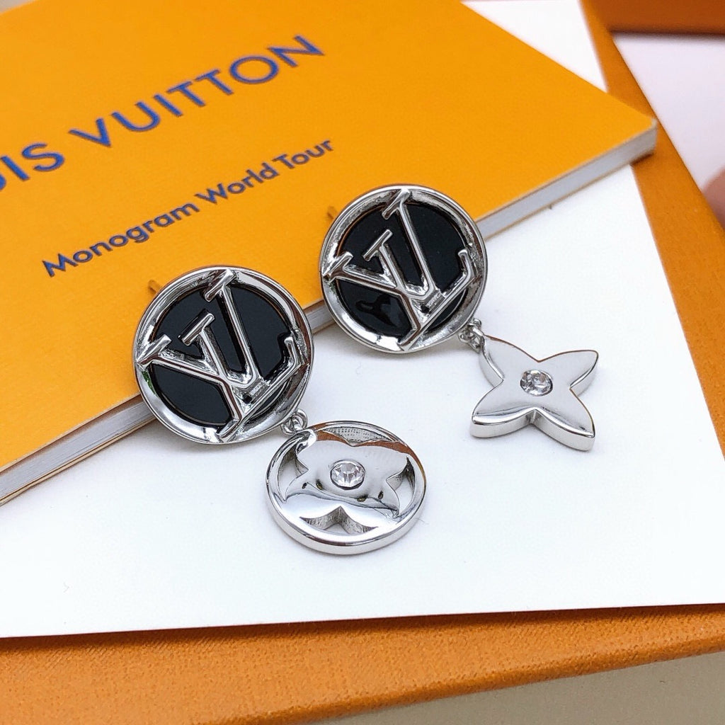 Louis Vuitton Black Circular Earrings - album image 1