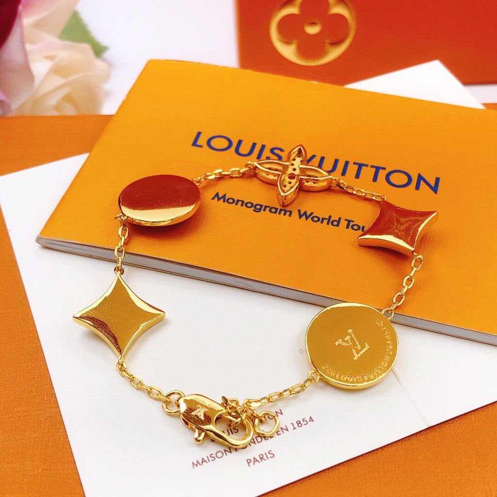 Louis Vuitton Gold-Tone Flower Crystal Accent Bracelet - album image 2
