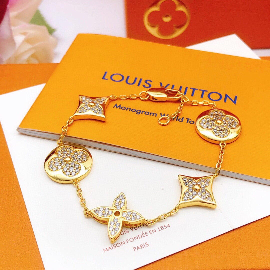 Louis Vuitton Gold-Tone Flower Crystal Accent Bracelet - album image 4