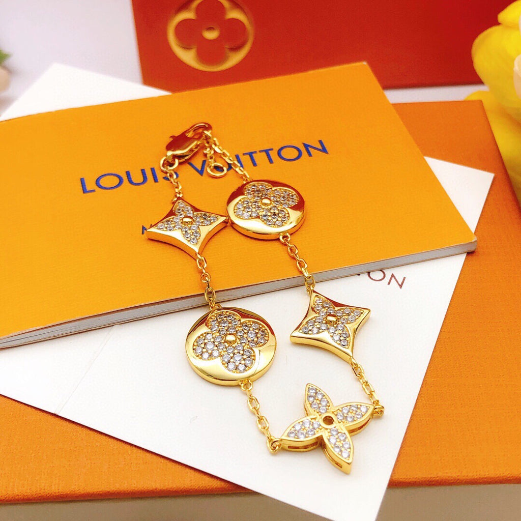 Louis Vuitton Gold-Tone Flower Crystal Accent Bracelet - album image 3