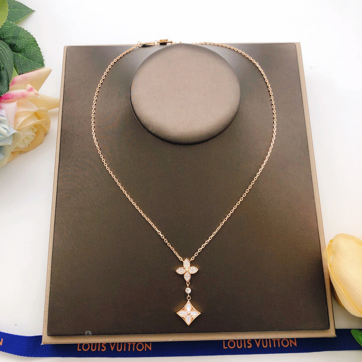 Louis Vuitton Rose Gold-Tone White Mother-of-Pearl Tassel Necklace - album image 8