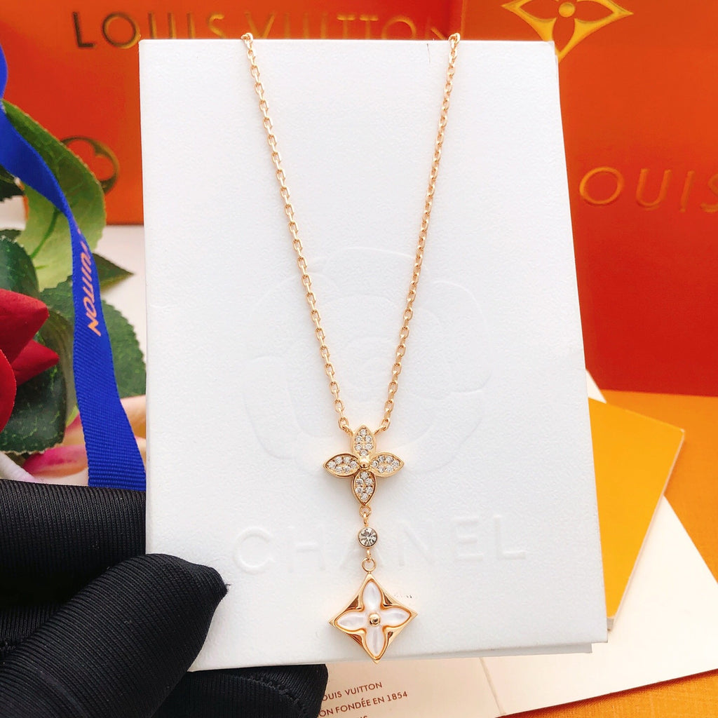Louis Vuitton Rose Gold-Tone White Mother-of-Pearl Tassel Necklace - album image 5
