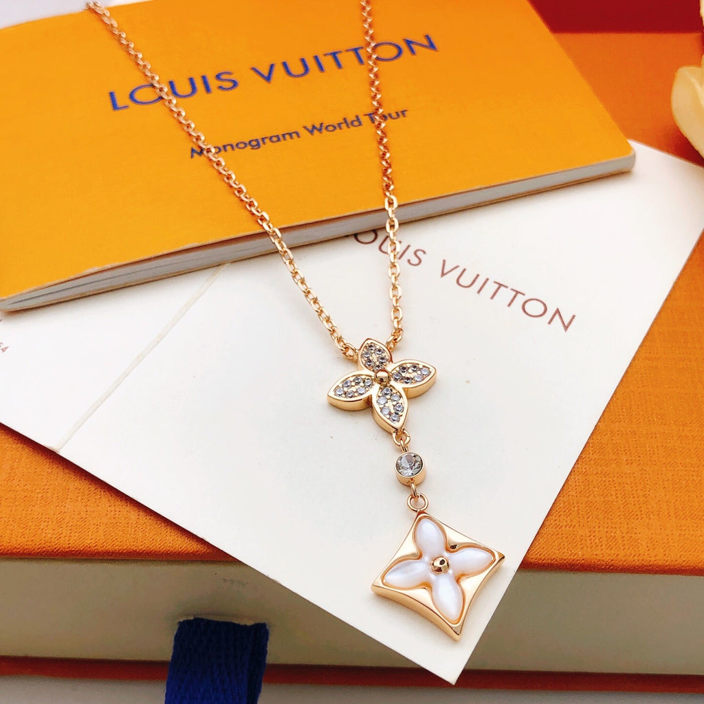 Louis Vuitton Rose Gold-Tone White Mother-of-Pearl Tassel Necklace - album image 1