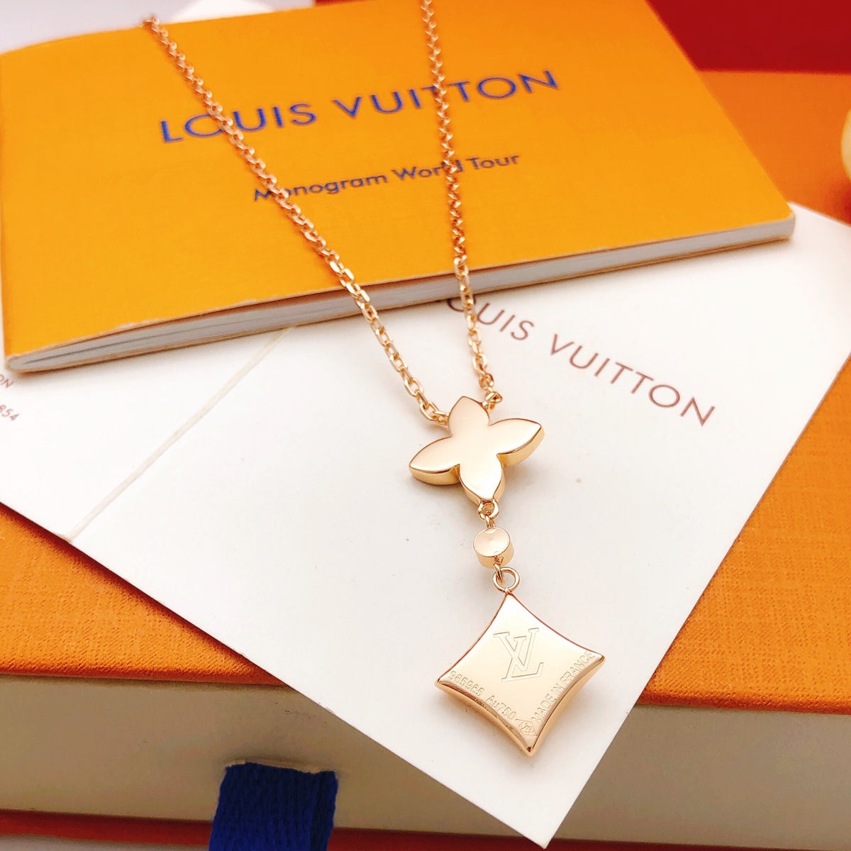 Louis Vuitton Rose Gold-Tone White Mother-of-Pearl Tassel Necklace - album image 2