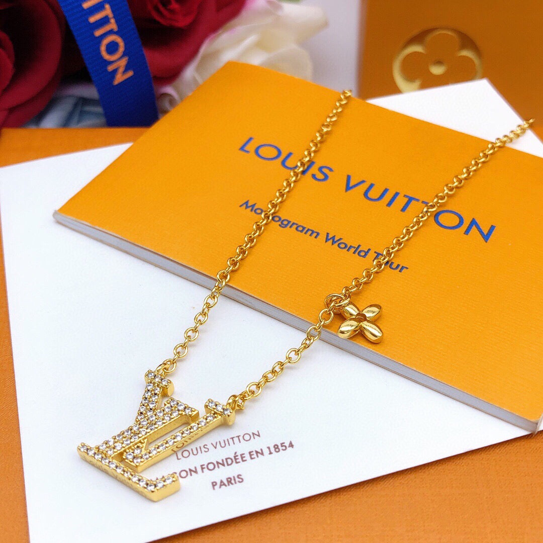 Louis Vuitton Gold-Tone Crystal Accent Necklace - album image 2