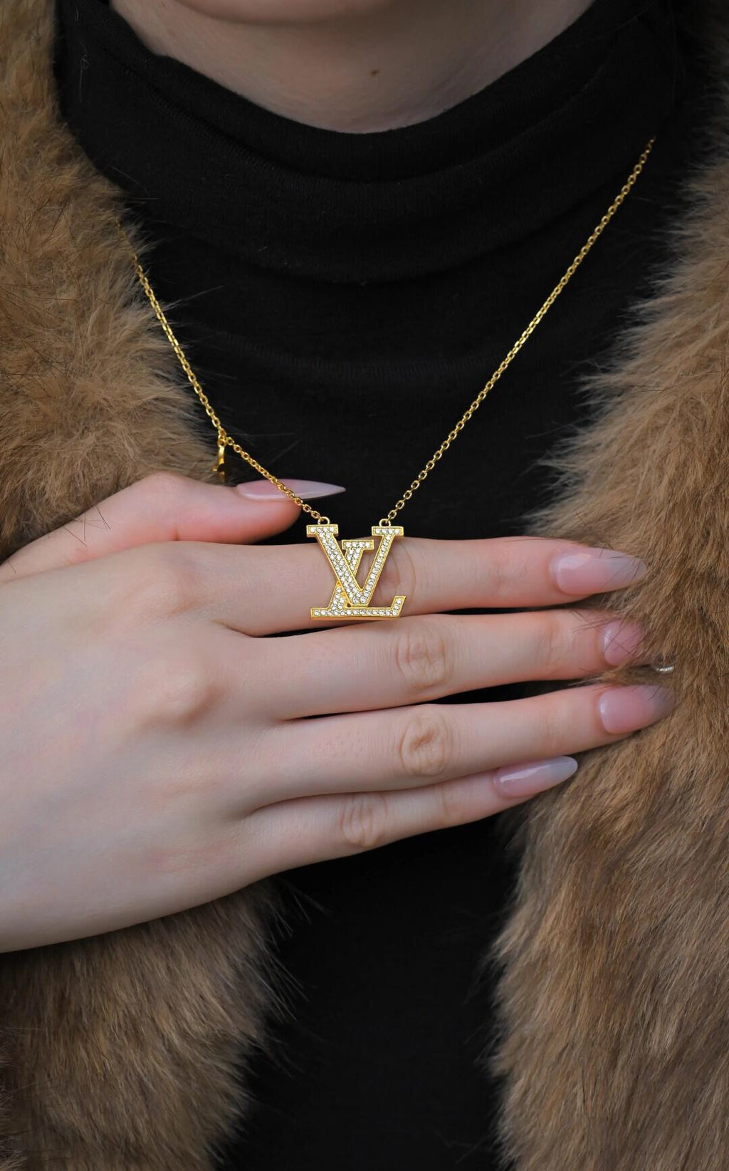Louis Vuitton Gold-Tone Crystal Accent Necklace - album image 8