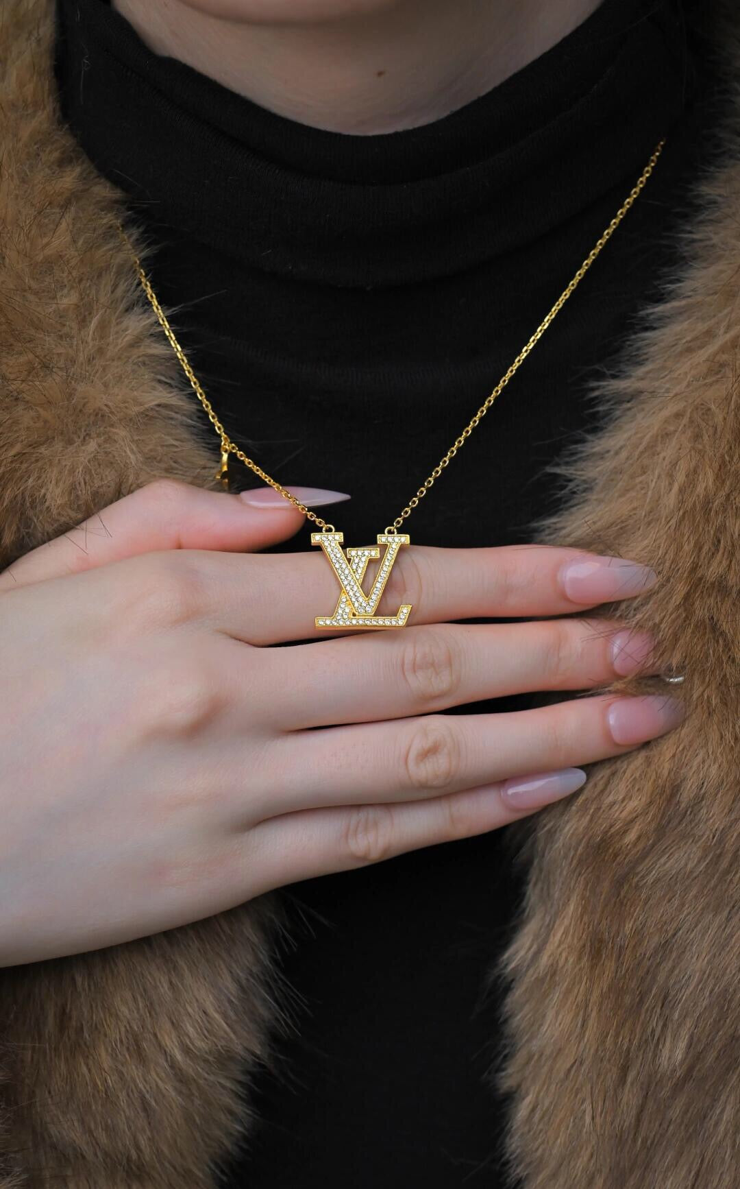 Louis Vuitton Gold-Tone Crystal Accent Necklace - album image 8
