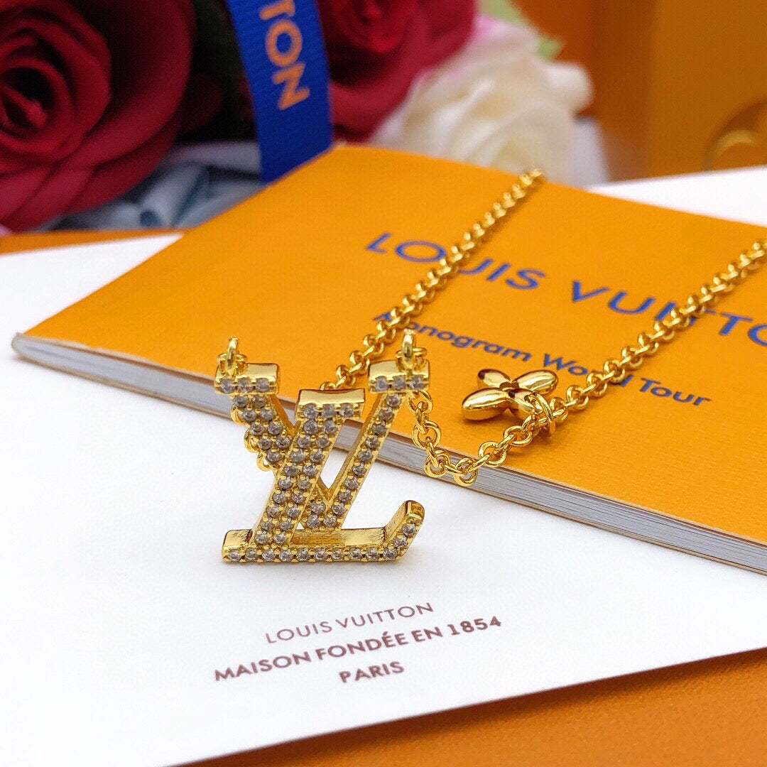 Louis Vuitton Gold-Tone Crystal Accent Necklace - album image 3