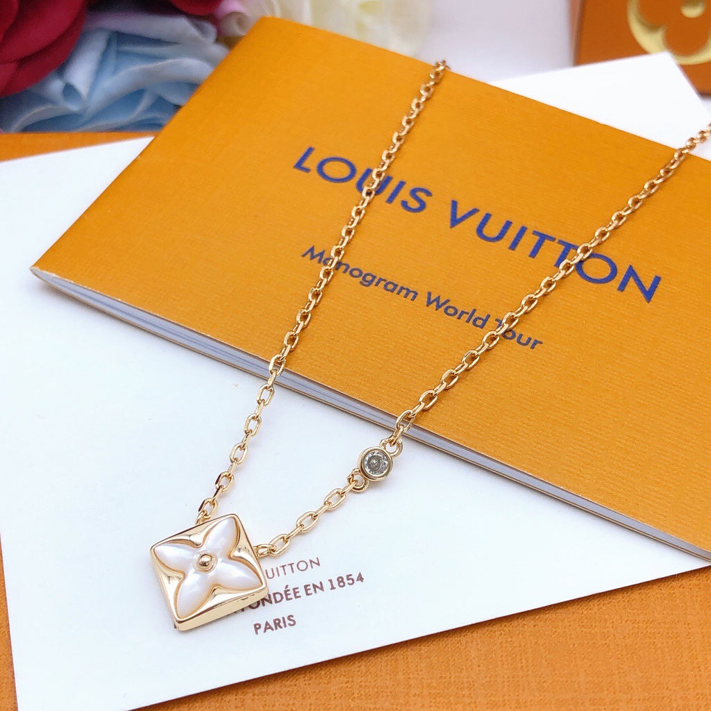 Louis Vuitton Rose Gold-Tone Gold-Tone White Monogram Necklace - album image 1