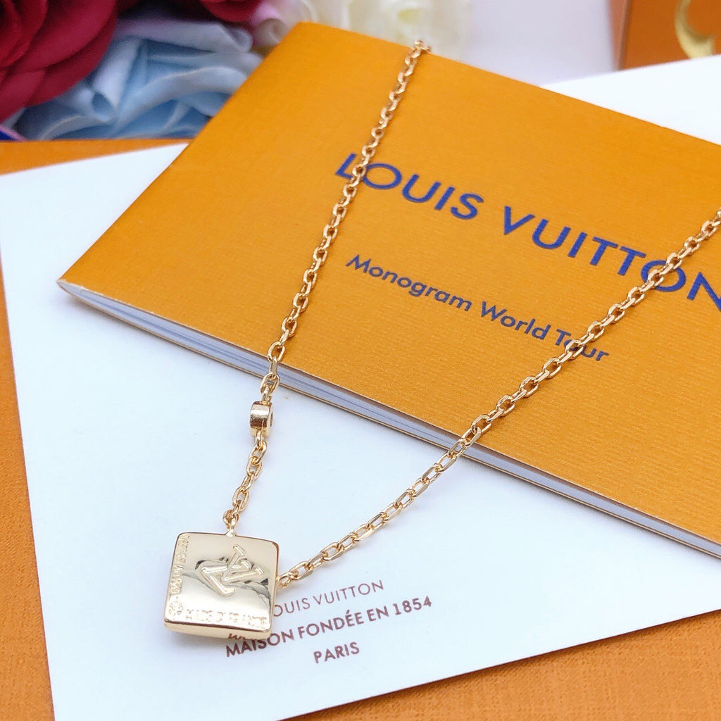 Louis Vuitton Rose Gold-Tone Gold-Tone White Monogram Necklace - album image 3