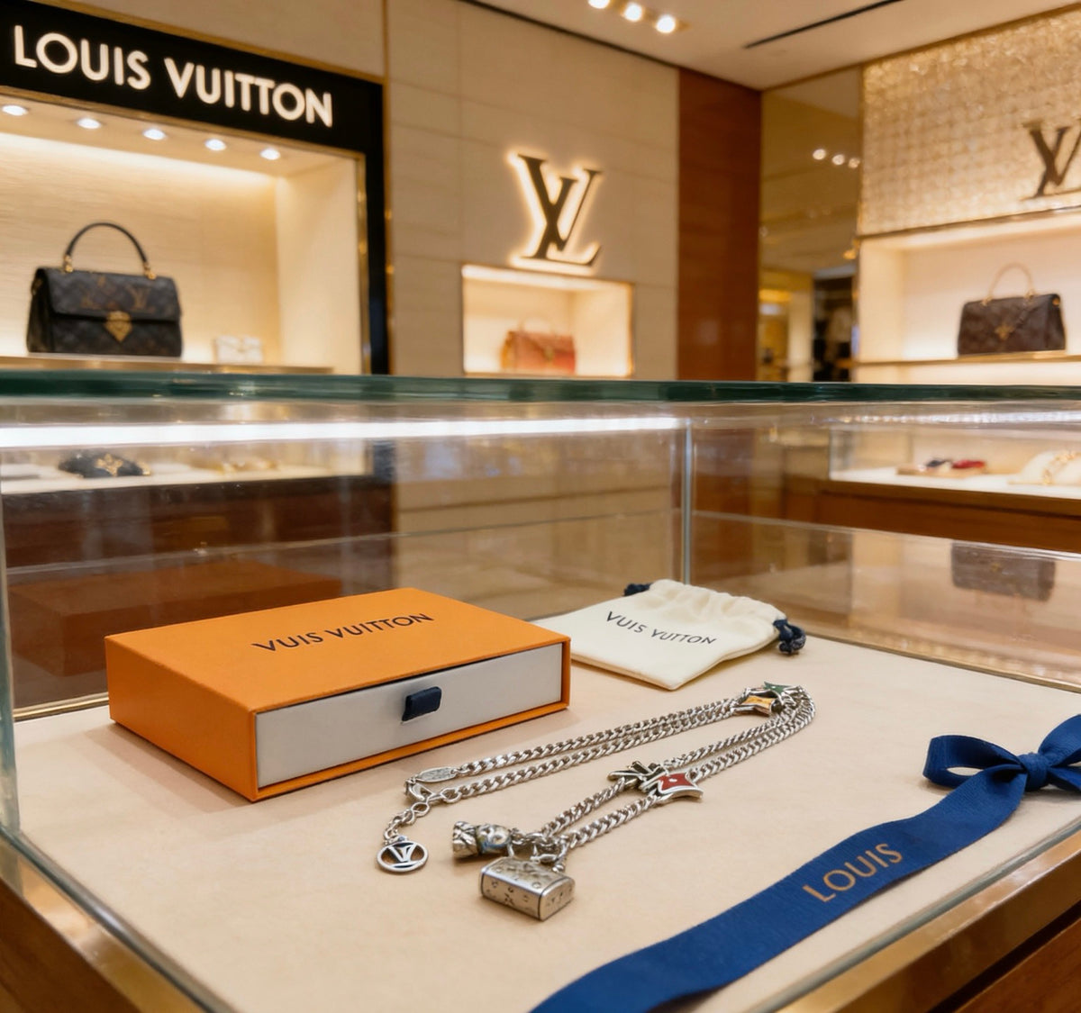 Louis Vuitton Silver-Tone Antiqued Chain Necklace - album image 2