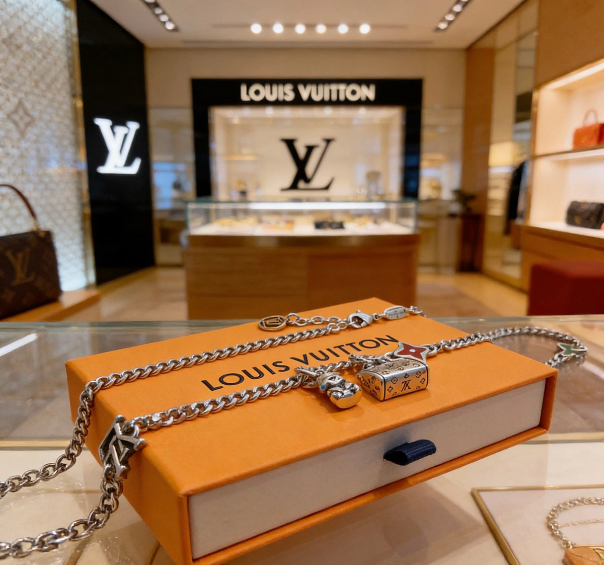 Louis Vuitton Silver-Tone Antiqued Chain Necklace - album image 4