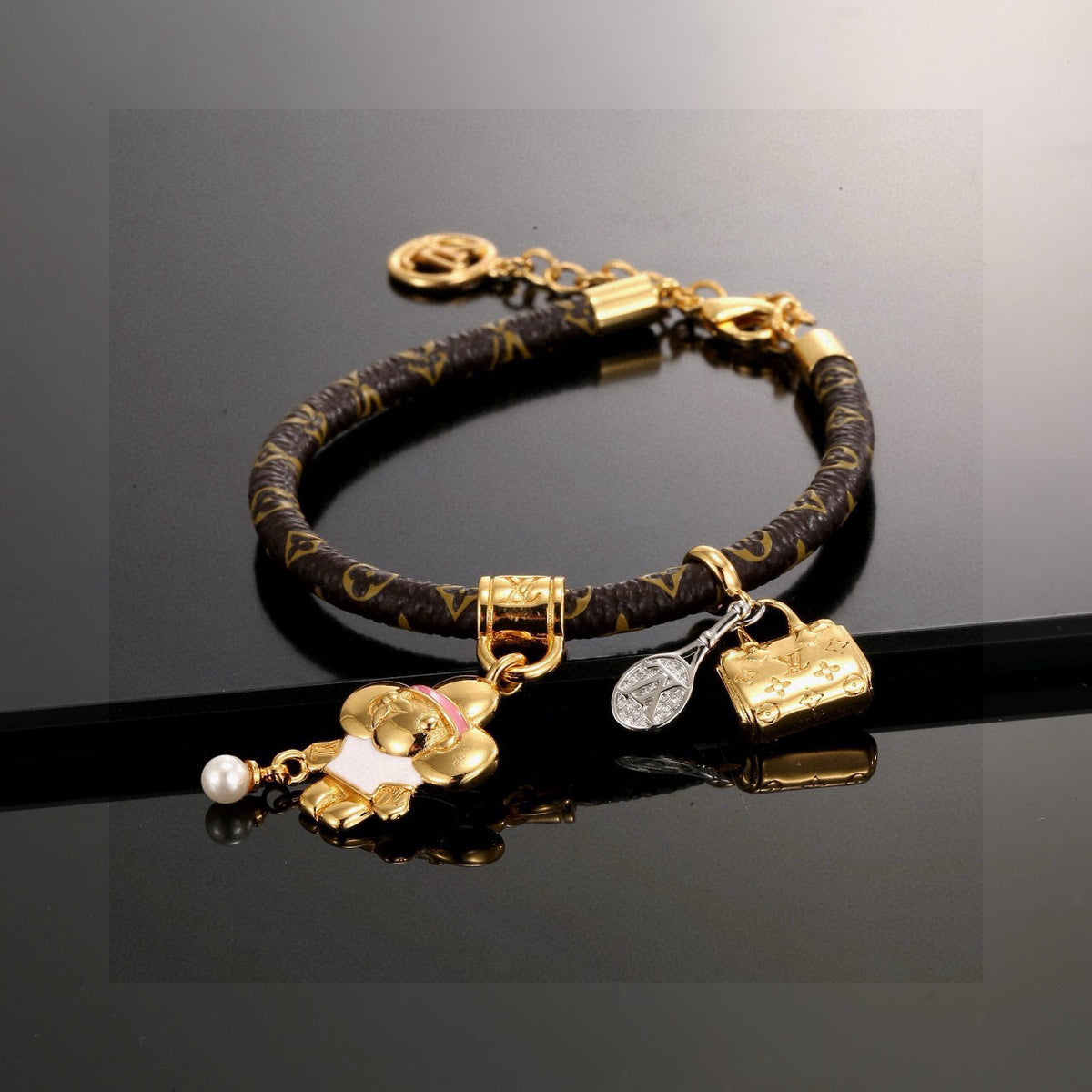 Louis Vuitton Push Flower Monogram Crystal Accent Bangle - album image 3
