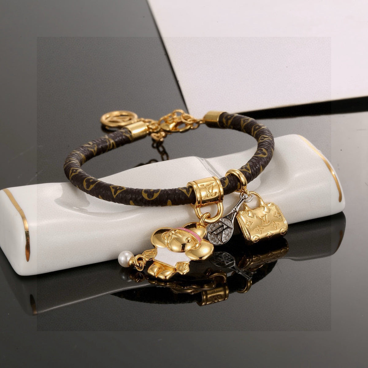 Louis Vuitton Push Flower Monogram Crystal Accent Bangle - album image 1