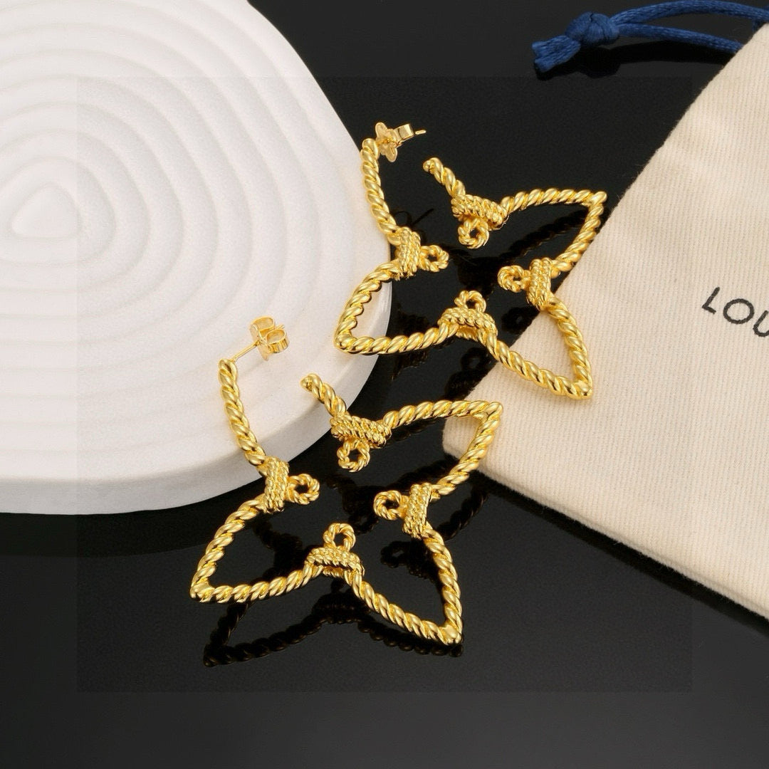 Louis Vuitton Iconic Clover Flower Monogram Openwork Twisted Earrings - album image 1