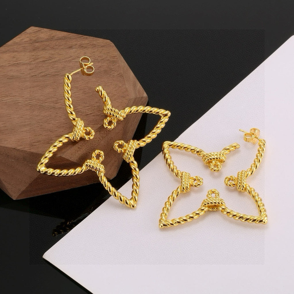 Louis Vuitton Iconic Clover Flower Monogram Openwork Twisted Earrings - album image 5