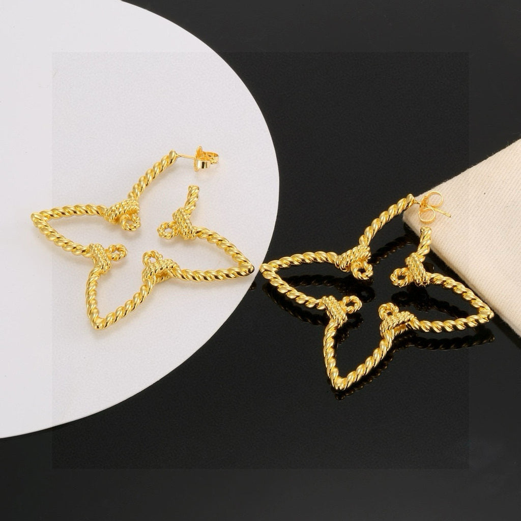 Louis Vuitton Iconic Clover Flower Monogram Openwork Twisted Earrings - album image 6